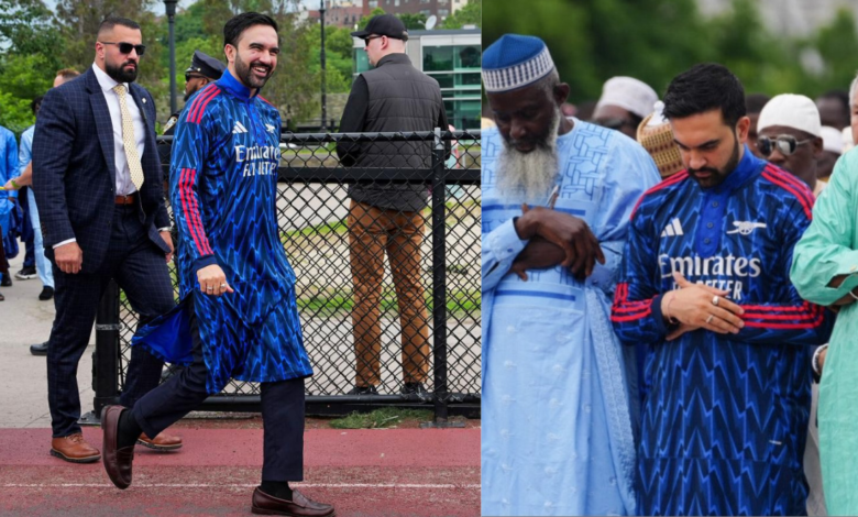 Arsenal Thobe for Eid? Zohran Mamdani goes viral in bold football-themed outfit at Eid al-Adha celebration